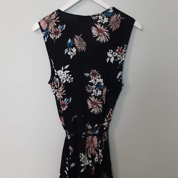 LULU'S | Midnight Floral Wrap Dress - Picture 6 of 10